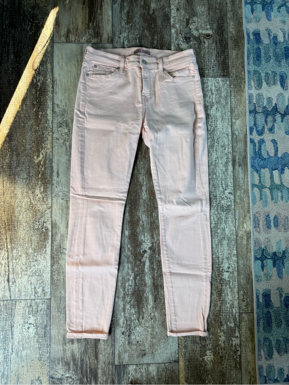 2 for $20 sale: 7 for all mankind peach/pink skinny jeans - 29